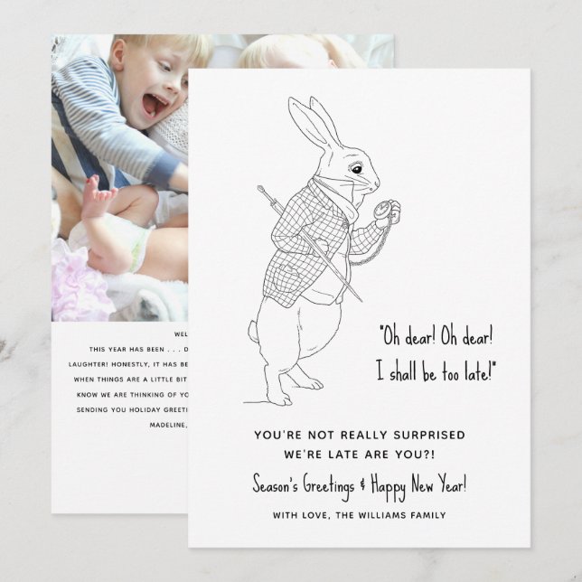 Festiva Graciosa tarjeta de vacaciones Feliz Año Nuevo (Anverso / Reverso)