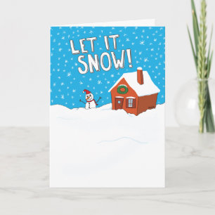 Festiva Graciosa tarjeta de vacaciones Let It Snow