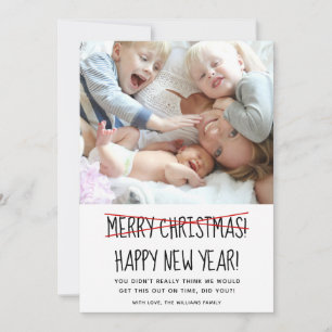Festiva Graciosa tarjeta navideña feliz de año nuevo