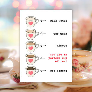 Festiva Graciosa taza de té amante tarjeta Día de San Vale