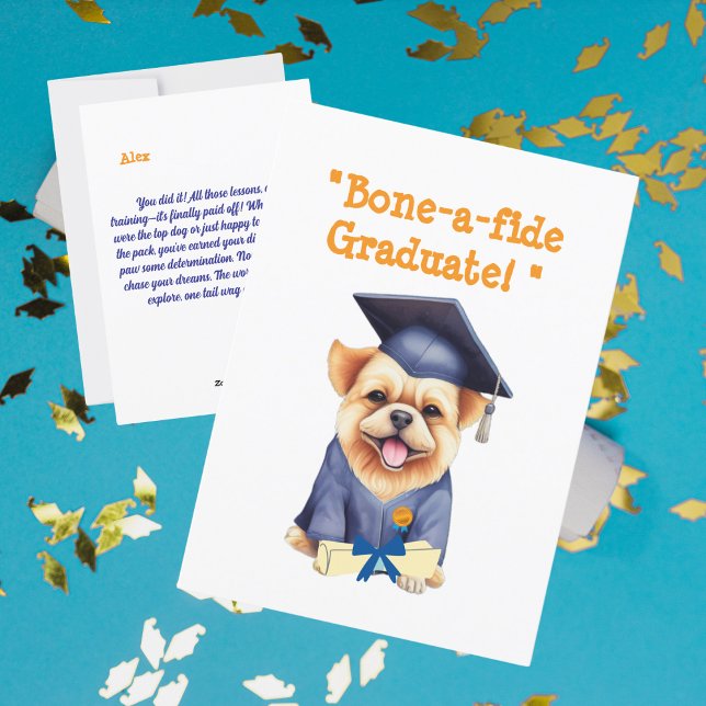 Festiva Graduación divertida de perro lindo tarjeta de fel (Subido por el creador)