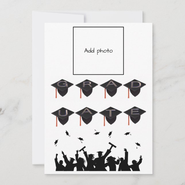Festiva Graduado Clase Caps Tarjeta fotográfica Blanco neg (Anverso)