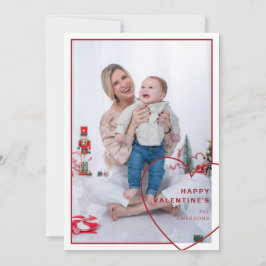 Festiva Gran corazón con moderna tarjeta fotográfica de di