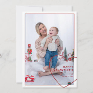 Festiva Gran corazón con moderna tarjeta fotográfica de di