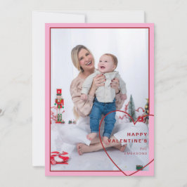 Festiva Gran corazón con moderna tarjeta fotográfica de di