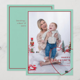 Festiva Gran corazón con moderna tarjeta fotográfica de di