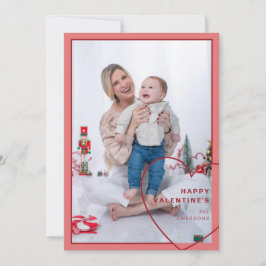 Festiva Gran corazón con moderna tarjeta fotográfica de di