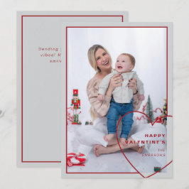 Festiva Gran corazón con moderna tarjeta fotográfica de di