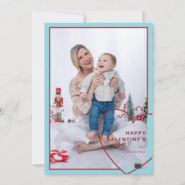 Festiva Gran corazón con moderna tarjeta fotográfica de di