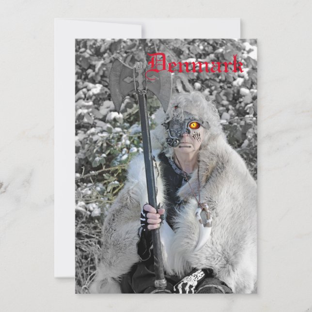 Festiva ¡Gran Mujer Guerrera, tarjeta plana de Dinamarca! (Anverso)