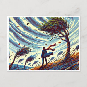 Festiva Gran Postal de Arte Pixel de Día del Viento - Retr