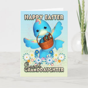 Festiva Gran Tarjeta De Pascua De Nieta - Pato Cubierto Co