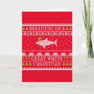 Festiva Gran tarjeta roja de Navidades blancos graciosamen