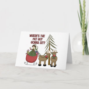 Festiva Grasa divertida tarjeta de Navidades