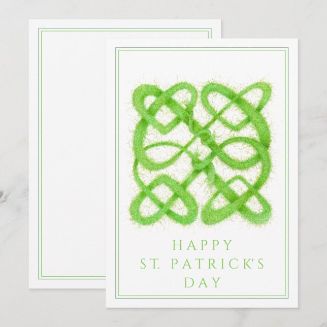 Festiva GREEN CELTIC KNOT St. Patrick's Day 5x7 Tarjeta pl (Anverso / Reverso)