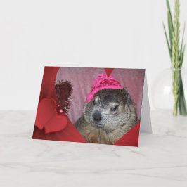 Festiva Groundhog, tarjeta del el día de San Valentín de
