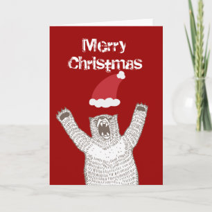 Festiva ¡Grrr! Tarjeta de felicitación para Navidades de o