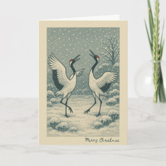 Festiva Grúa japonesa - Tarjeta de Navidades