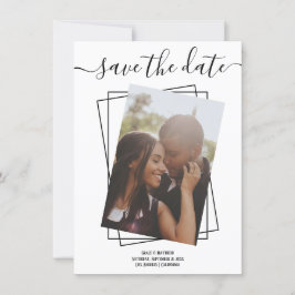 Festiva Guardar la tarjeta de Boda fotográfico de tipograf