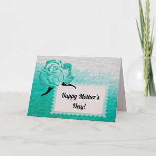 Festiva Guay Aqua Rosa feliz tarjeta del día de la madre