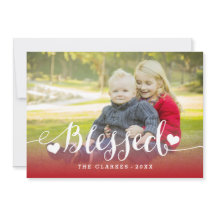 Guión de bendiciones navideñas | Tarjeta fotográfi