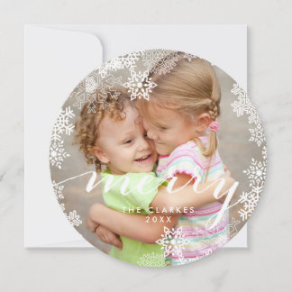 Festiva Guión de merry para los copos de nieve | Tarjeta f