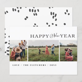 Festiva Guión simple: Feliz Año Nuevo, tarjeta de vacacion