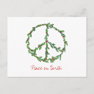 Festiva Guirnalda de la paz del navidad, paz en la postal