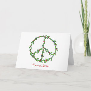 Festiva Guirnalda de la paz del navidad, paz en tarjeta de