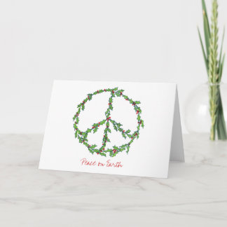 Festiva Guirnalda de la paz del navidad, paz en tarjeta de