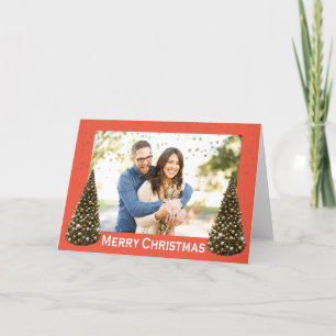 Festiva Hacer una foto con tarjeta de Navidades en la tarj