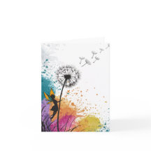 Hadas sacudiendo una tarjeta en blanco de diente d