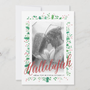 Festiva Hallelujah con tarjeta de fotos para Navidades Ver