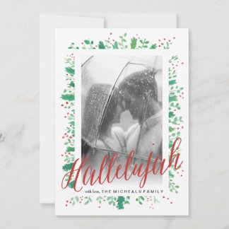 Festiva Hallelujah con tarjeta de fotos para Navidades Ver