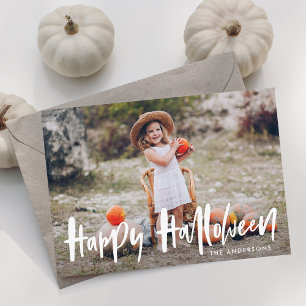 Festiva Halloween Hand Lettered   Tarjeta fotográfica de H