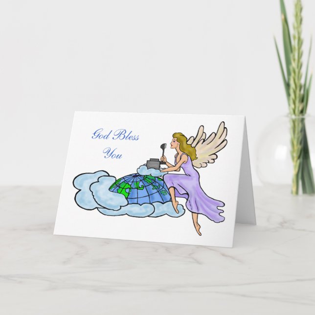 Festiva ¡Ham Radio Angel Navidades Tarjeta Personalizar! (Anverso)