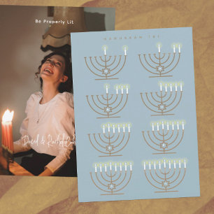 Festiva Hanukkah 101 tarjeta de festividad fotográfica