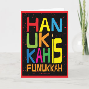 Festiva "Hanukkah es Funukkah" Tarjeta de felicitación con
