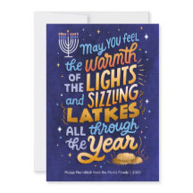 Hanukkah Ligero y Latkes Tarjeta no fotográfica