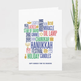 Festiva Hanukkah Palabras Tarjeta de felicitación de feria