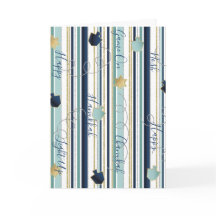 Hanukkah Tarjeta de felicitación Dreides n Stripes