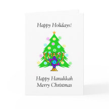 Hanukkah y Navidades juntos tarjeta de vacaciones