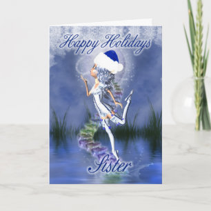 Festiva Hermana - Felices Fiestas - Tarjeta de Navidades -