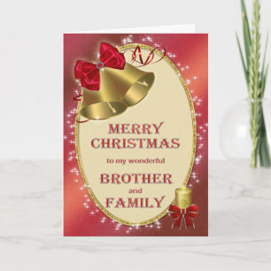 Festiva Hermano y familia, tarjeta de Navidades tradiciona