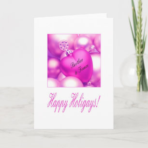 Festiva Hermano y prometida - Tarjeta Rosa Happy Holigays