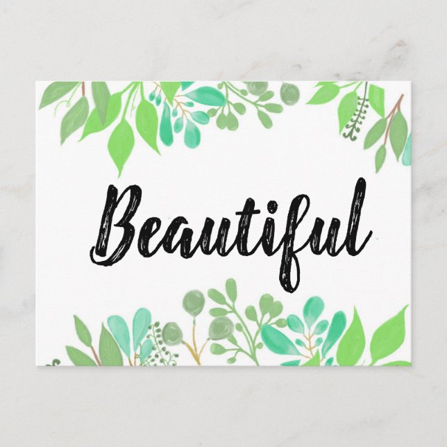 Festiva Hermosa postal de arte acuático botánico (Anverso)