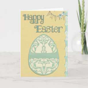 Festiva Hermosa tarjeta antigua de Pascua