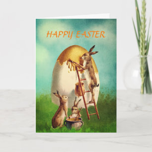 Festiva Hermosa tarjeta antigua de Pascua