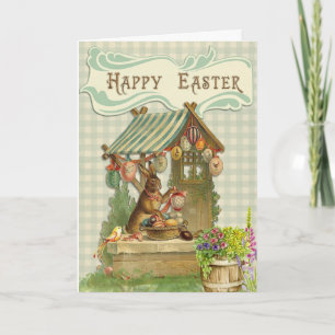 Festiva Hermosa tarjeta antigua de Pascua