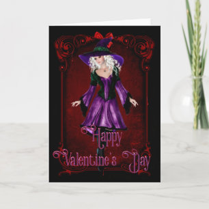Festiva Hermosa tarjeta de bruja El día de San Valentín 1